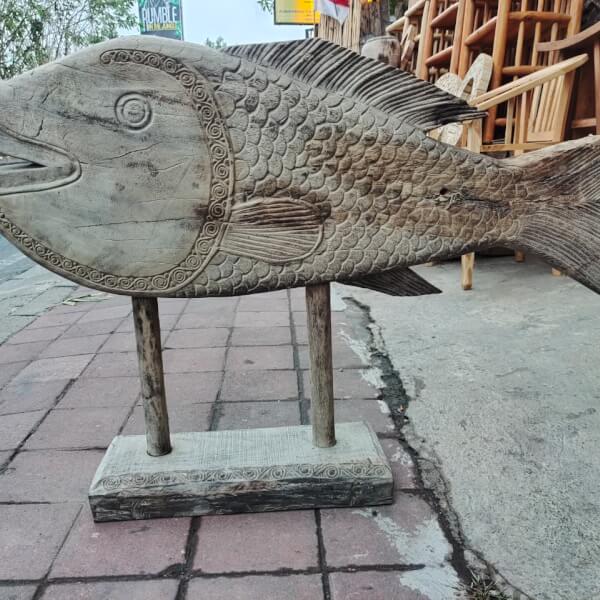 Primitive Fish Statue